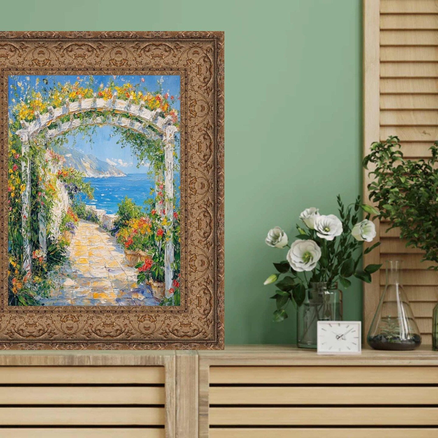 Wide Dark Gold Ornate Vine Picture Frame 11x16 frame