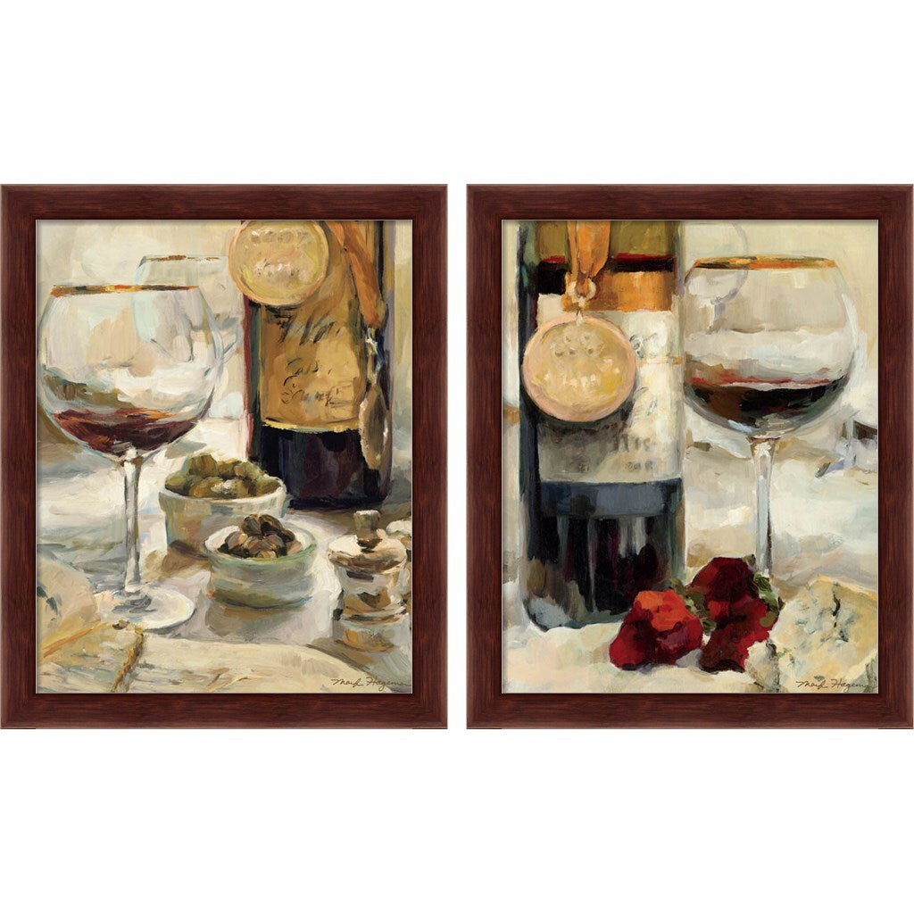 Award Winning Wine by Marilyn Hageman, 2 Piece Brown Framed Art Set