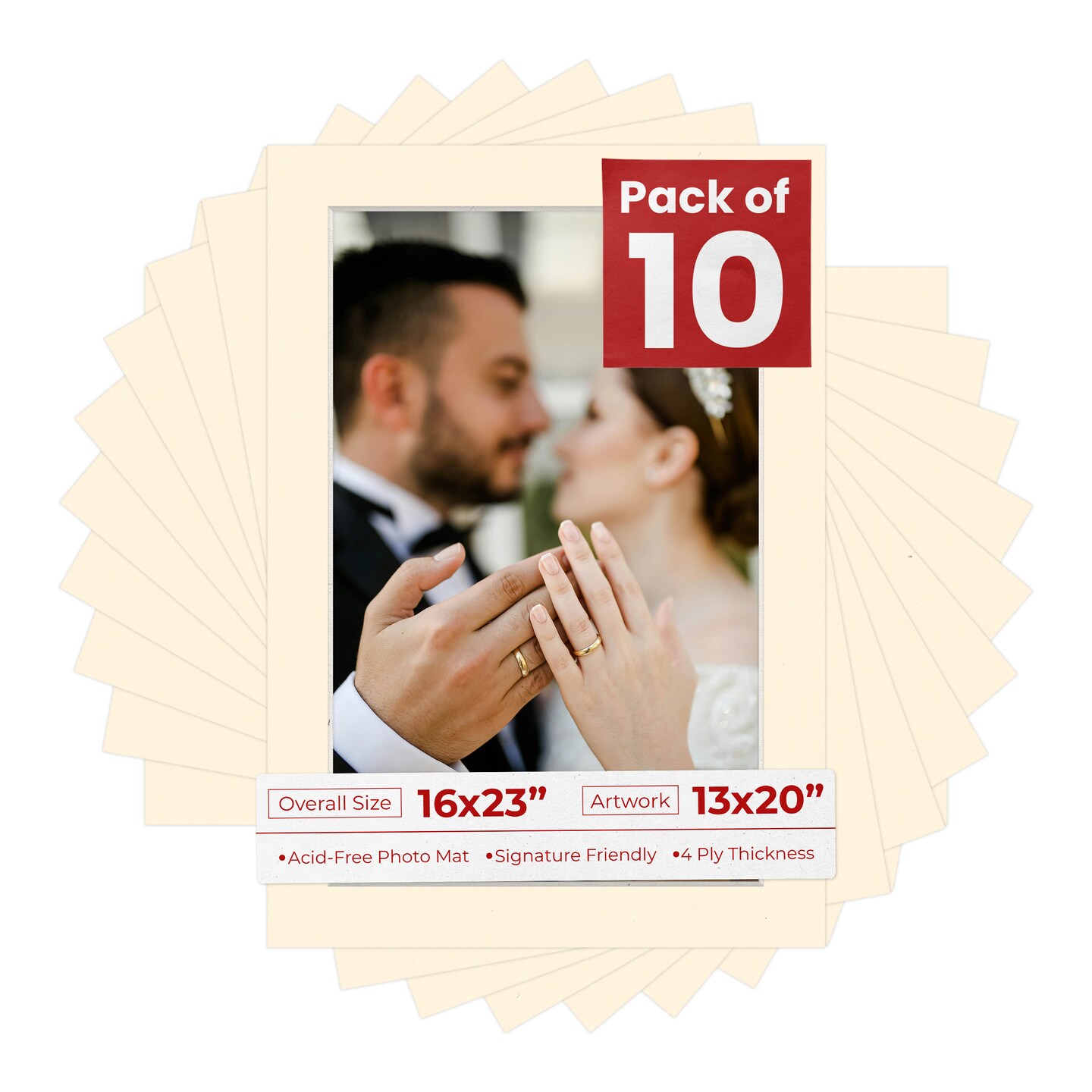 Bamboo Beige Mat Board for 16x23 Frames - Fits 13x20 Photos, Color ...