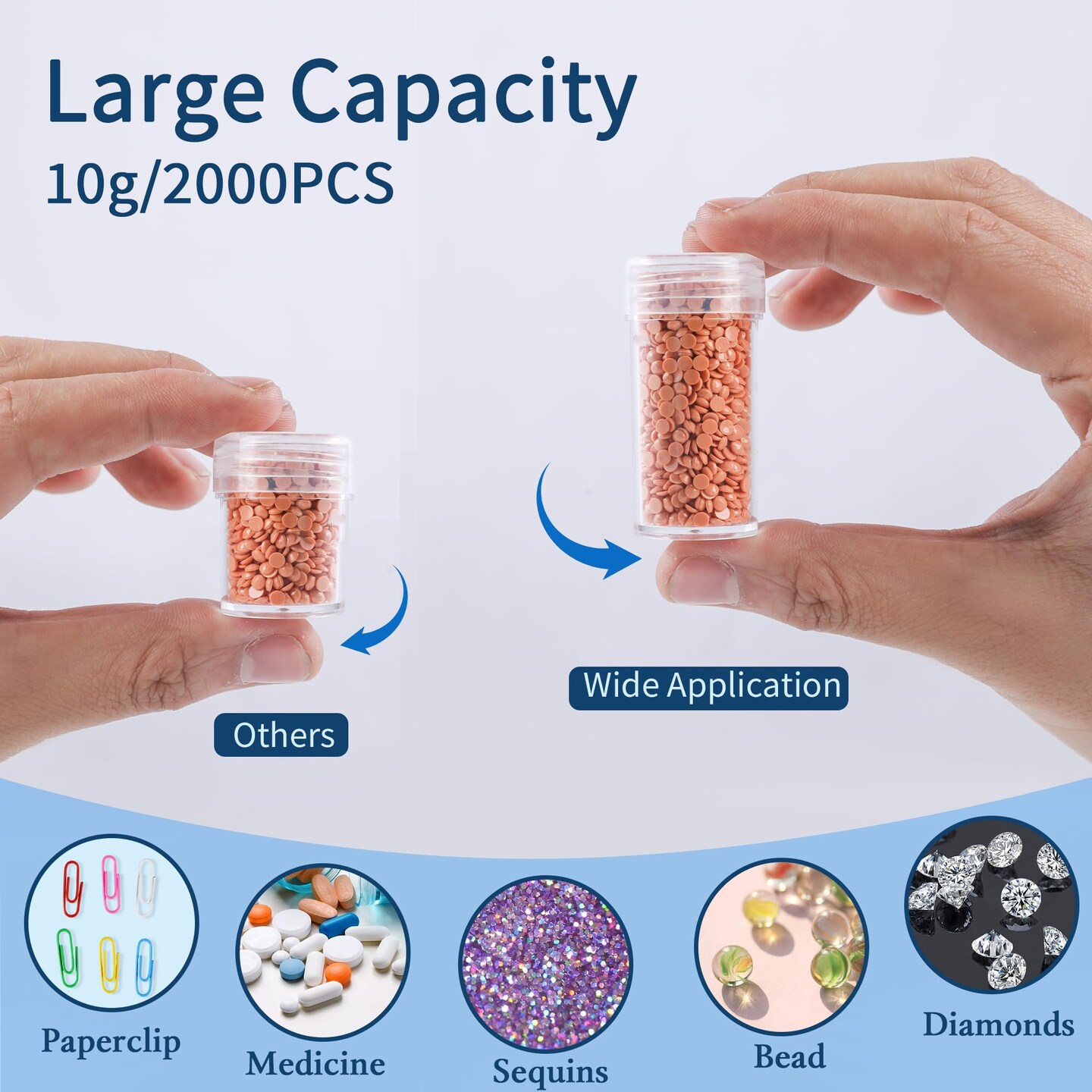 30 Slots Diamond Art Storage Containers for Adults Portable Bead Storage Boxes for Diamond Painting Accessories and Tools(Blue)