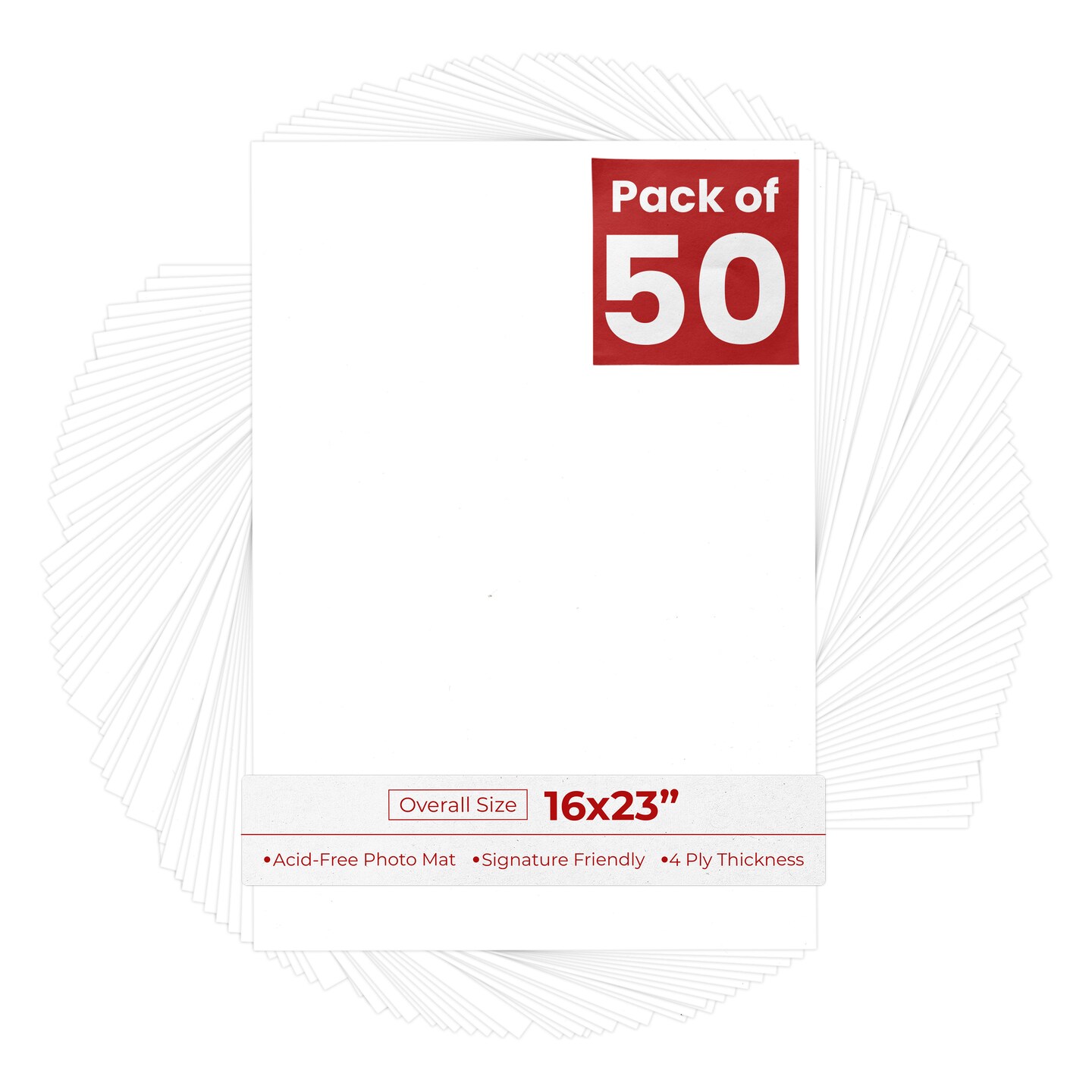 White 16x23 Uncut Mat Board - Blank Sheets, No Opening, Color: White ...