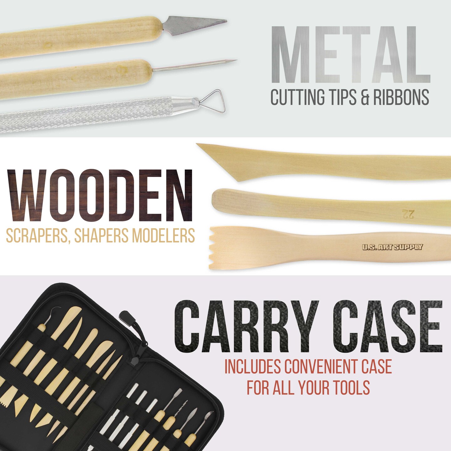 Pottery & Clay Tools Set (14-Piece) - Includes Pottery Tools, Canvas Case for Sculpting, Ceramics, and Easy Storage & Transport