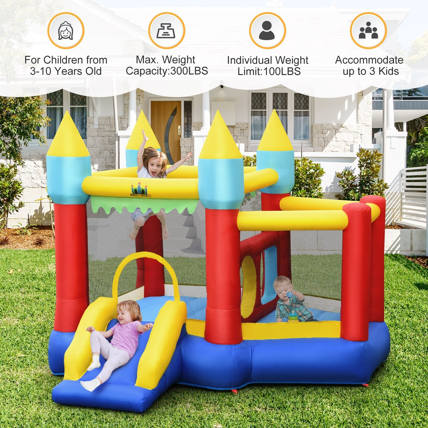 Multi Inflatable Bounce House Slide Jumping Castle Without Blower