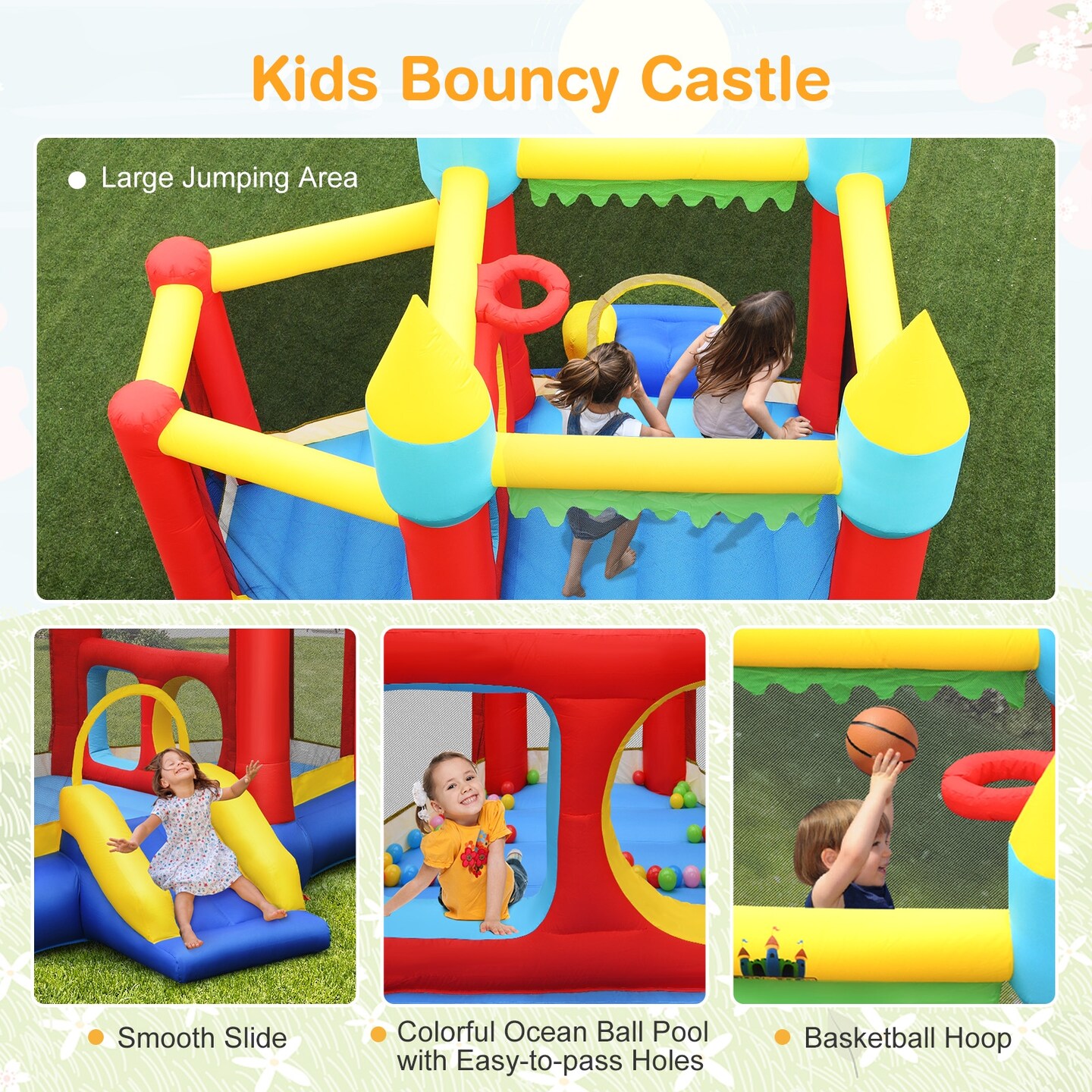 Multi Inflatable Bounce House Slide Jumping Castle Without Blower