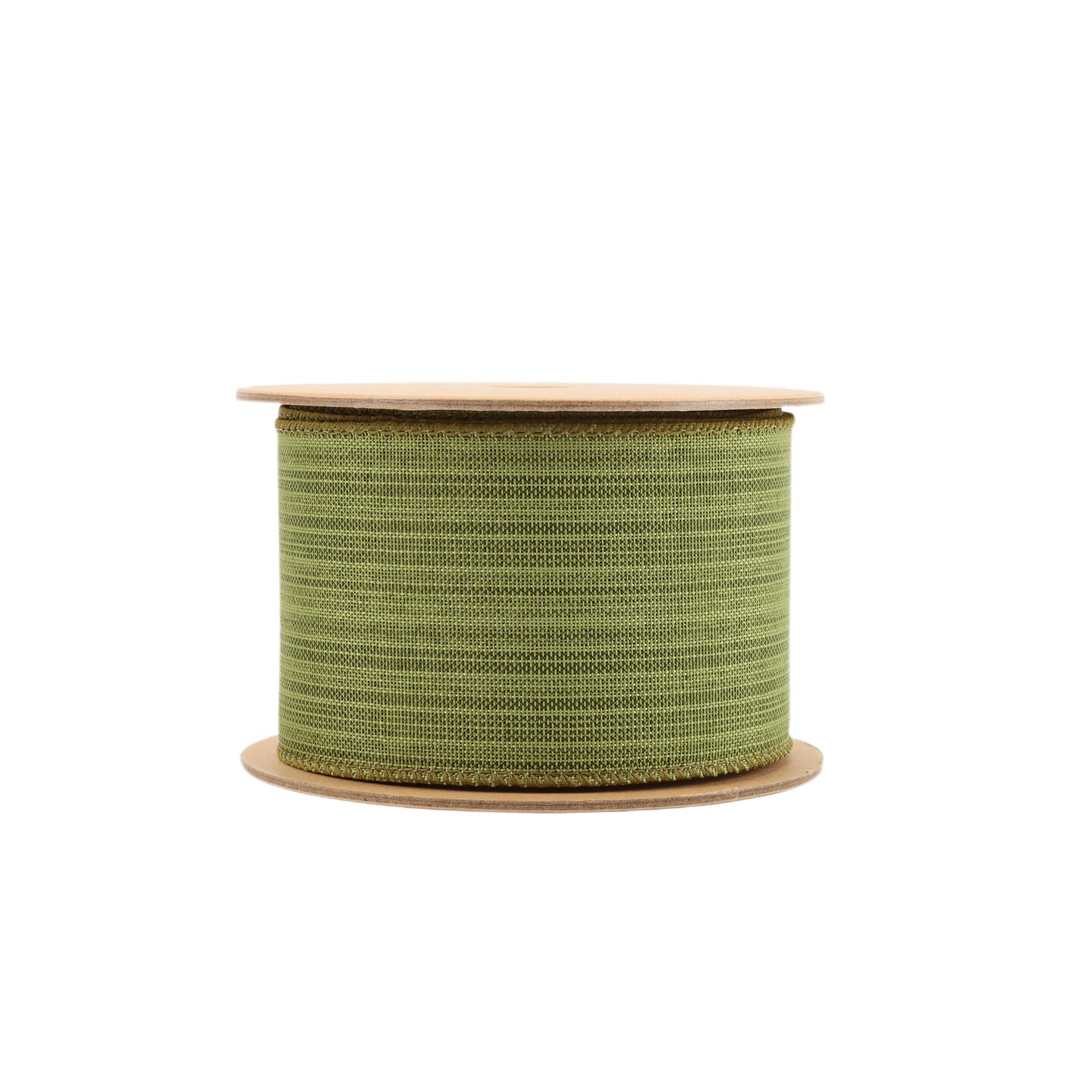 LaRibbons 2 1/2" Wired Ribbon | Green Horizontal Stripes | 10 Yard Roll