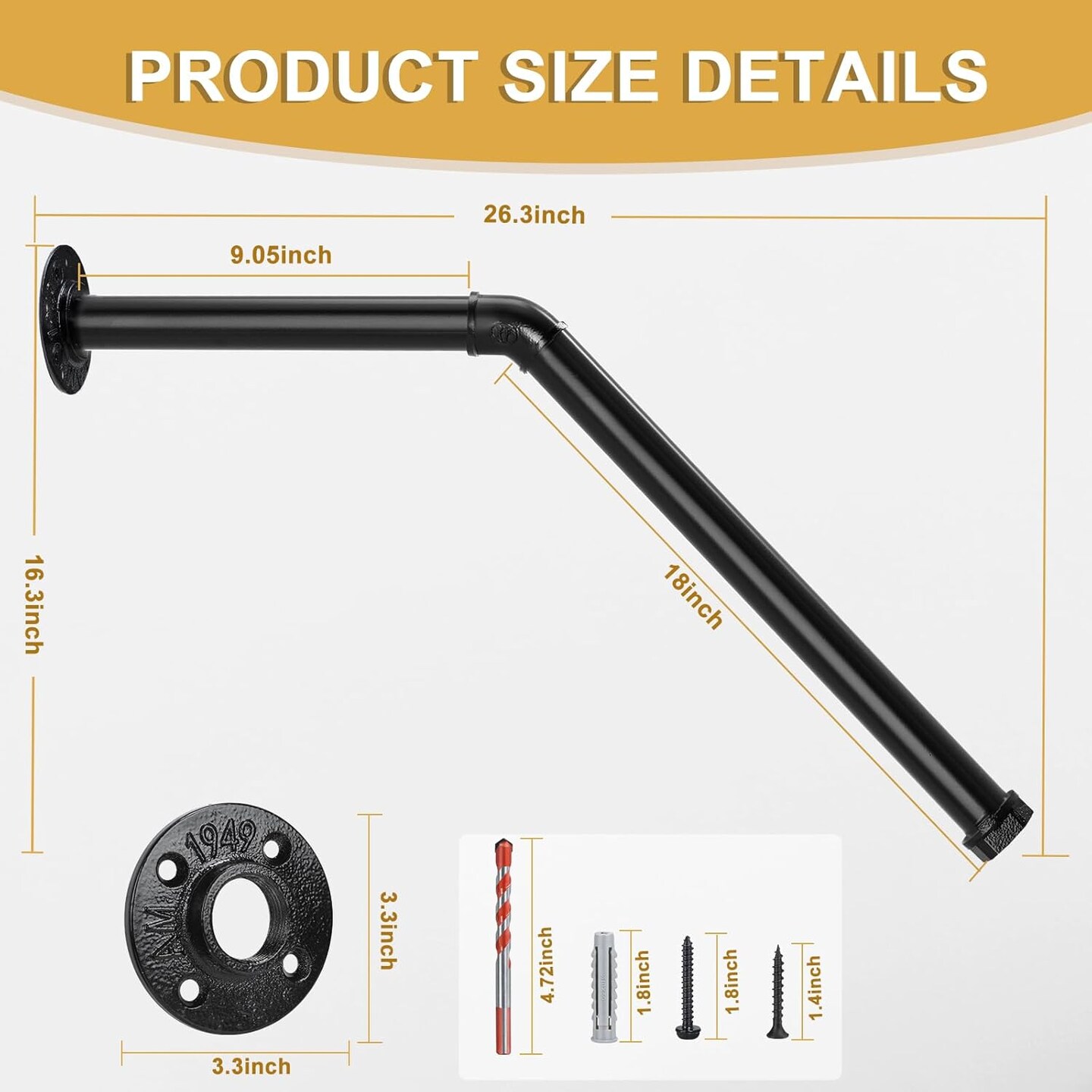 Handrails for Outdoor Steps Wall Mount 1PCS