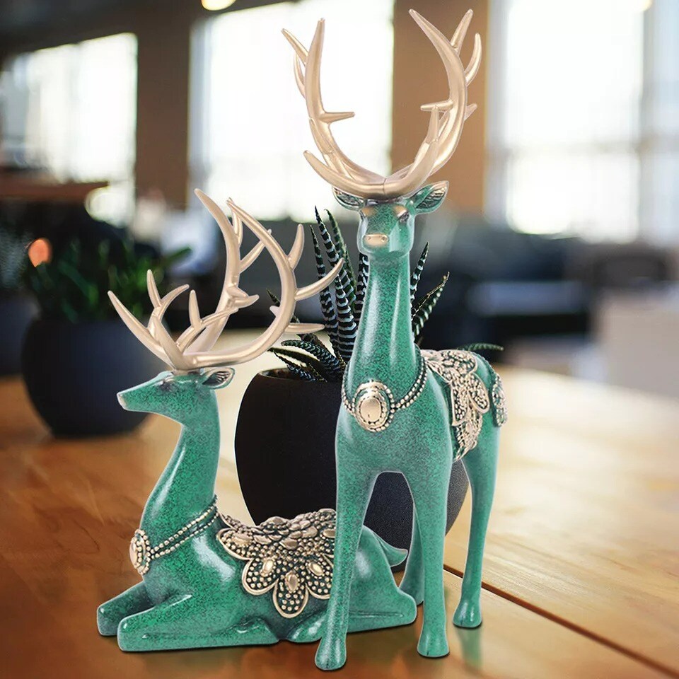 Tabletop Resin Deer Statue Figurine Sculpture Center Table Living Room Decor