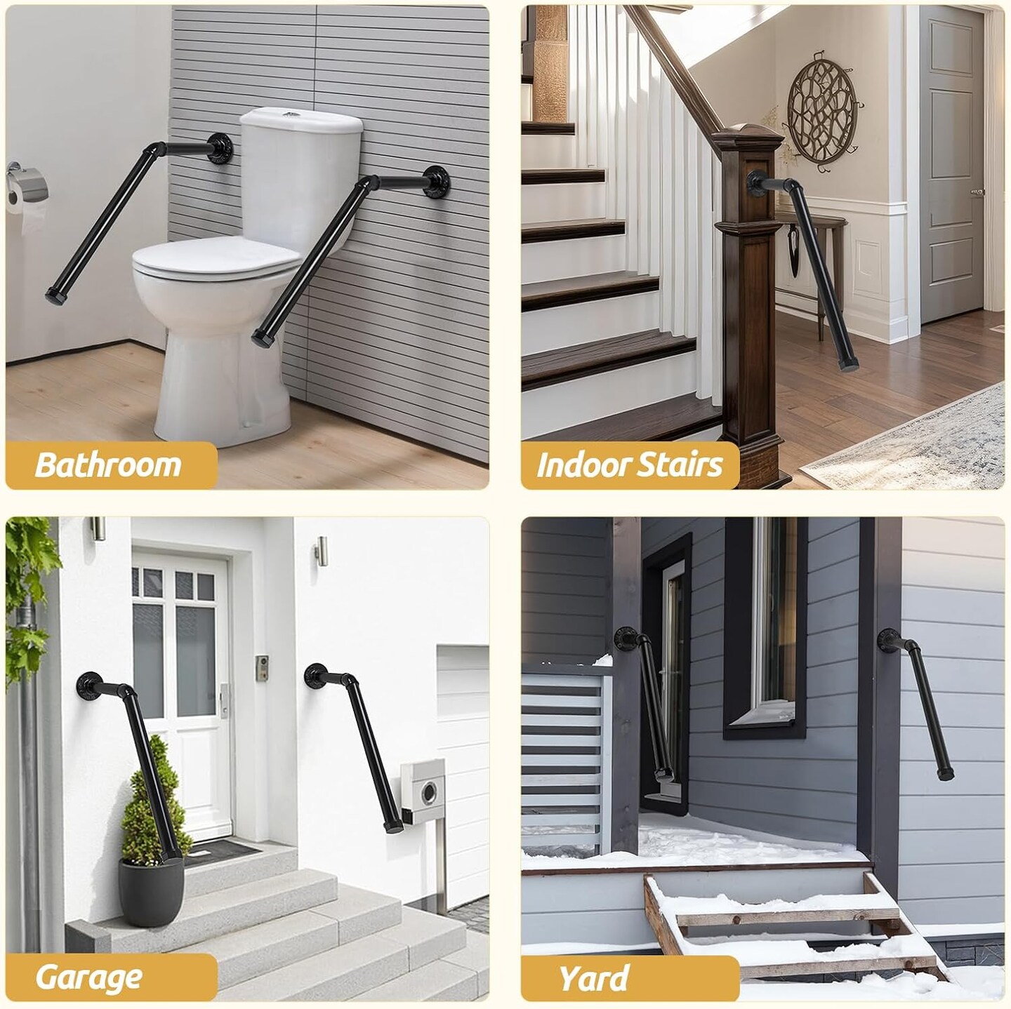 Handrails for Outdoor Steps Wall Mount 2PCS