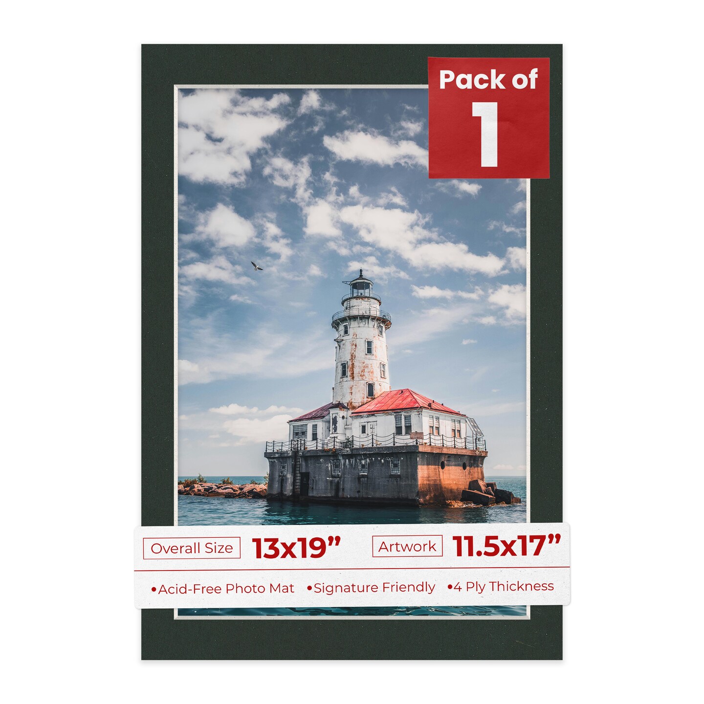 Textured Black Mat Board for 13x19 Frames - Fits 11.5x17 Photos