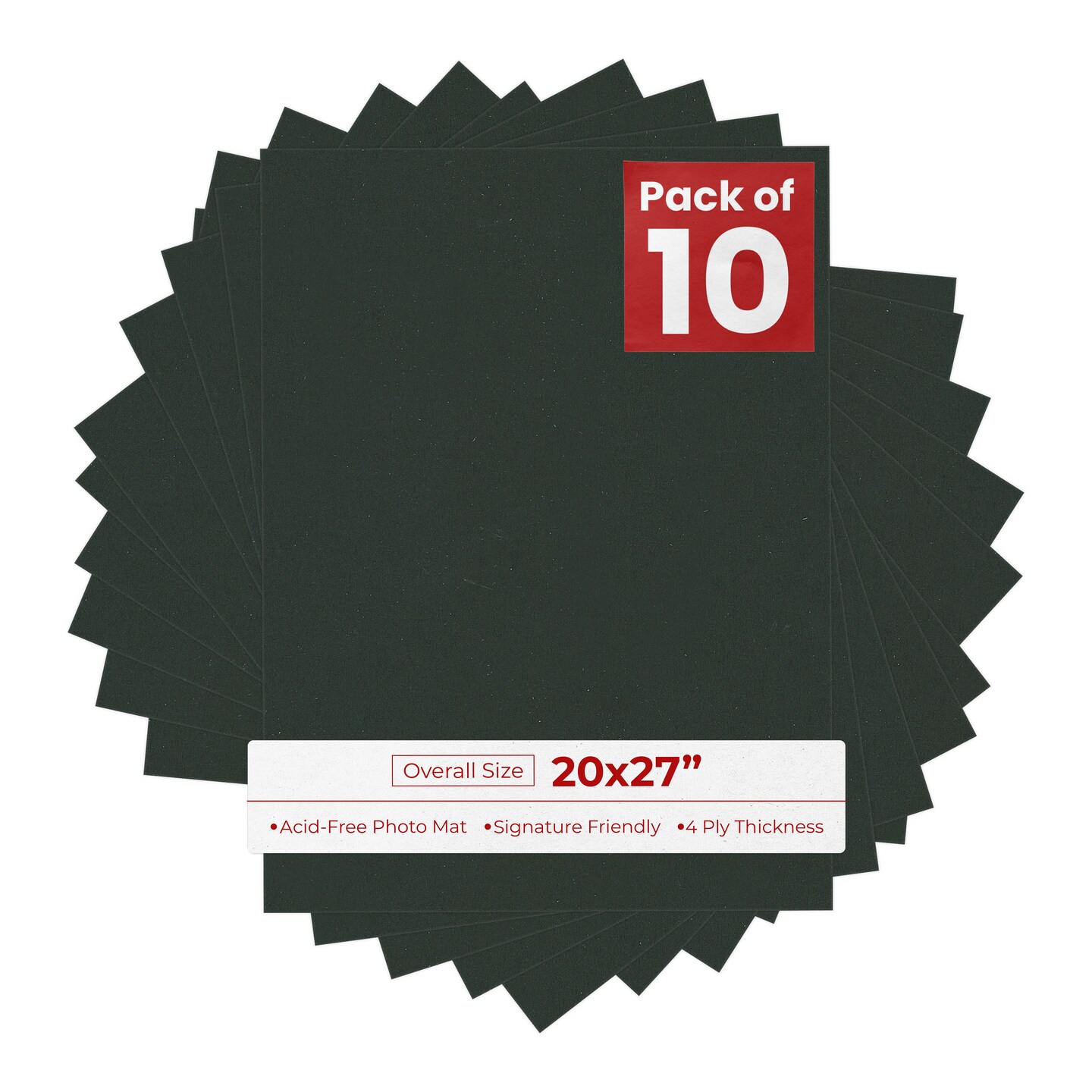 Textured Black 20x27 Uncut Mat Board - Blank Sheets, No Opening
