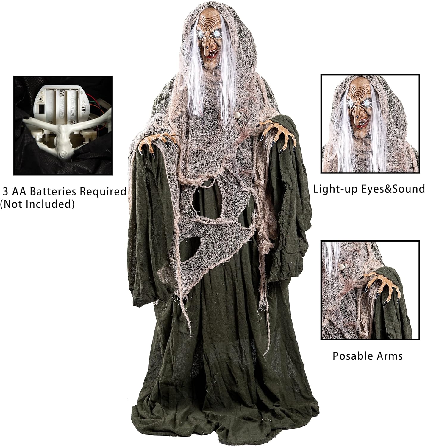 67&#x22; Halloween Animatronics Witch Decorations