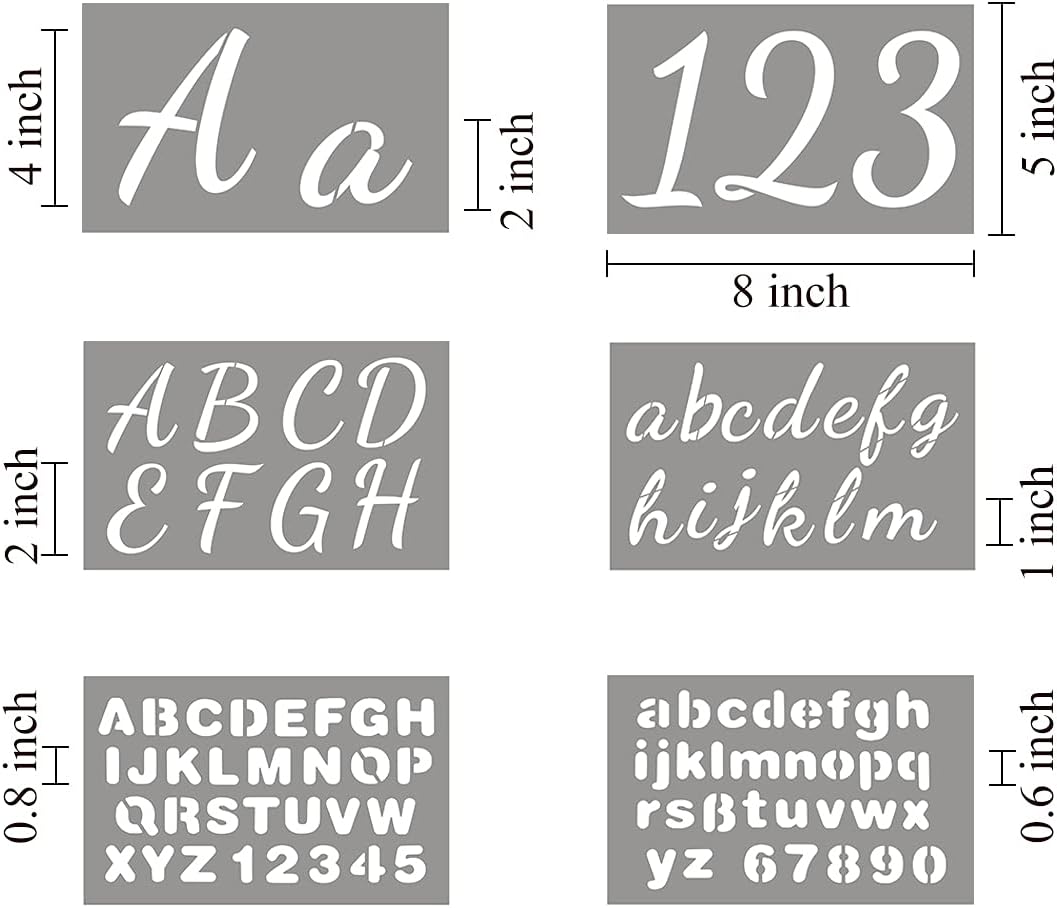 44 Pack Large Letter Stencils - 3 Fonts and 284 Designs