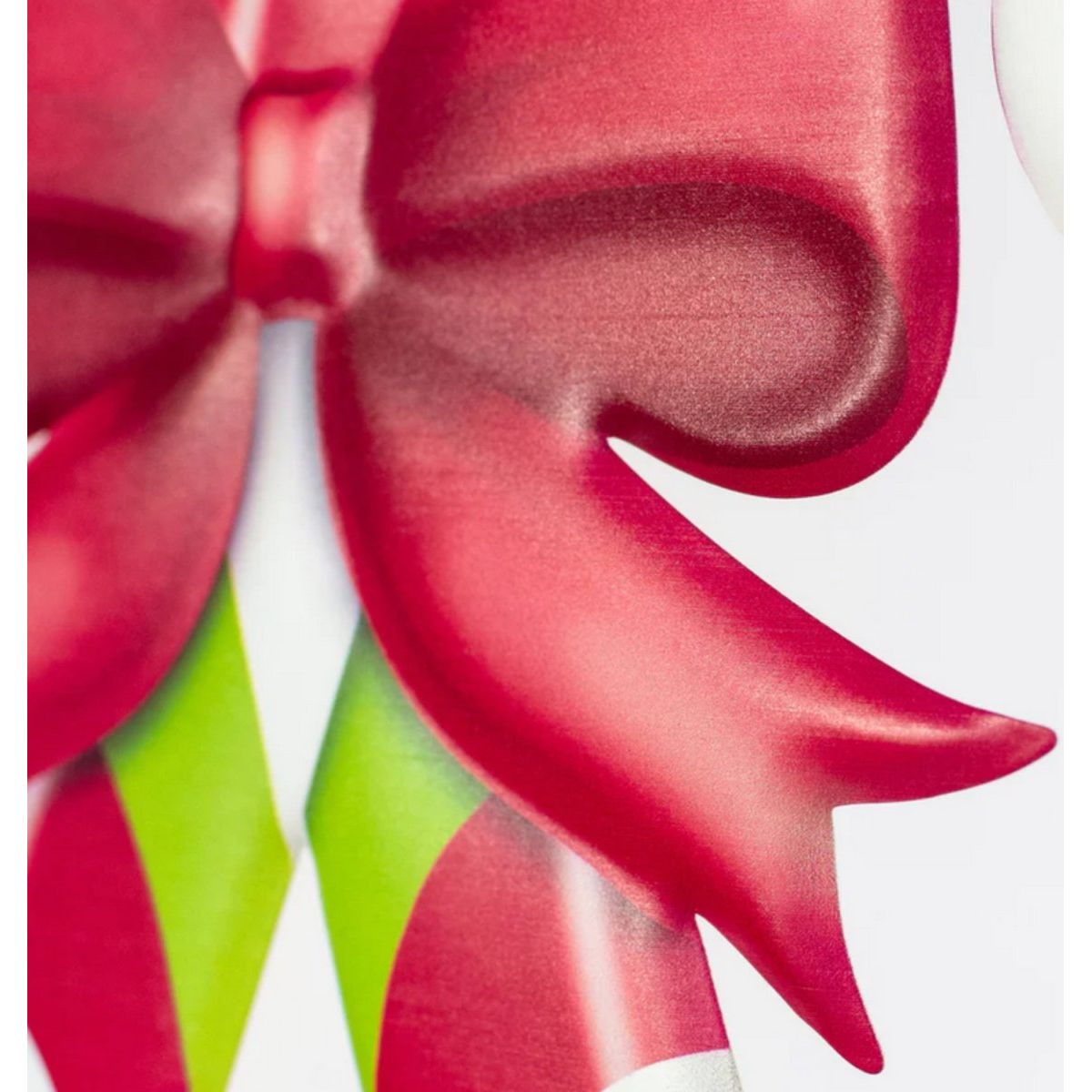 13&#x22; Metal Embossed Candy Canes: Lime Green/Red