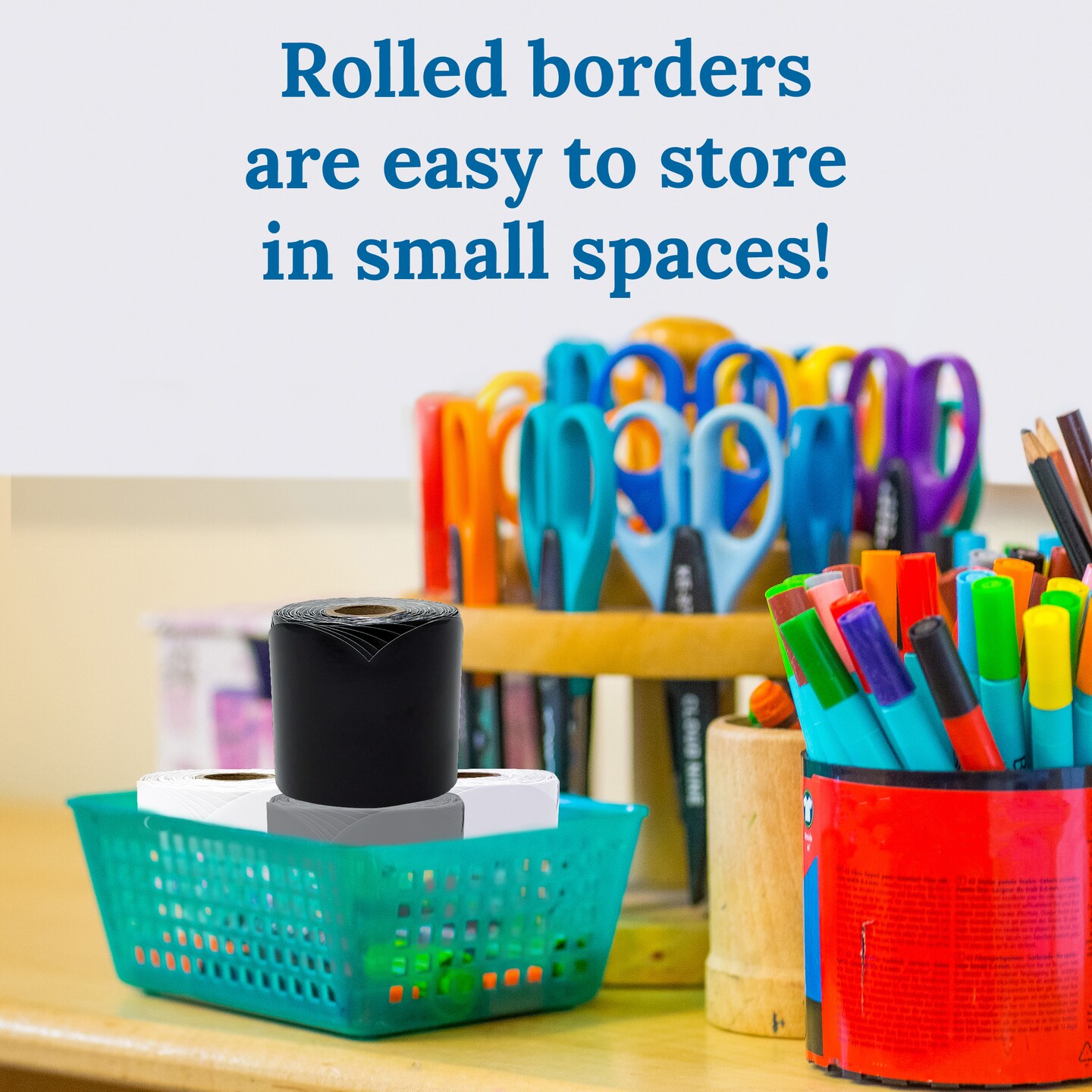 Carson Dellosa 260Ft Gray, Black and White Bulletin Board Borders, 4 Rolls of Scalloped Bulletin Board Border for Bulletin Board, White Board, Office D&#xE9;cor, Classroom D&#xE9;cor, Black and White D&#xE9;cor