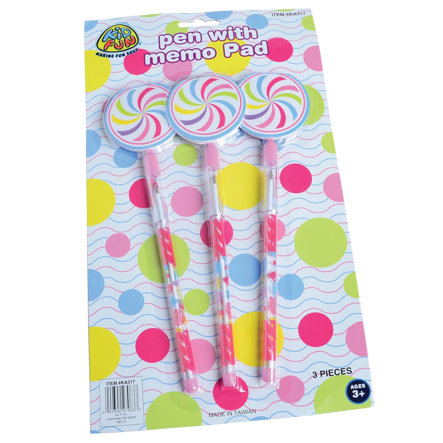 Pen with Candy Memo Pad/3pc