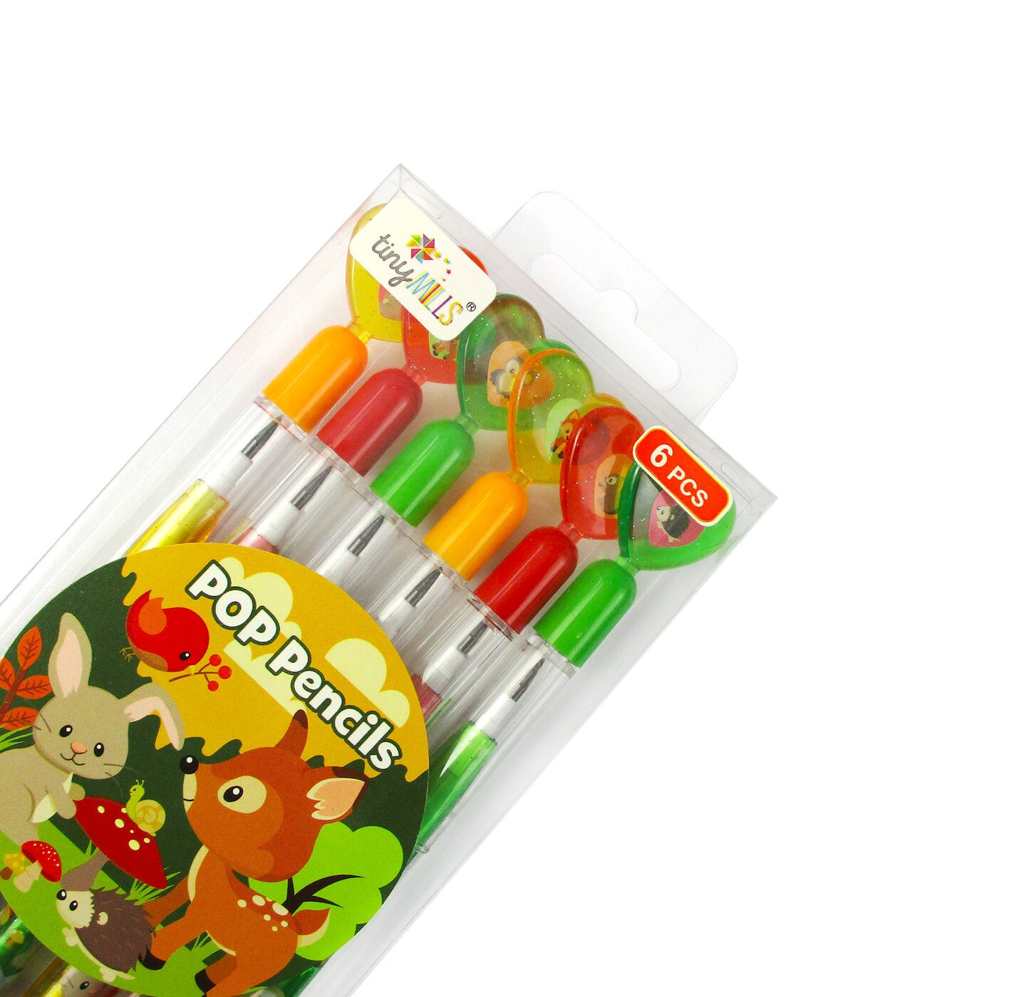 Woodland Animals 6 Pcs Multi Point Pencils Easter Basket Stuffer