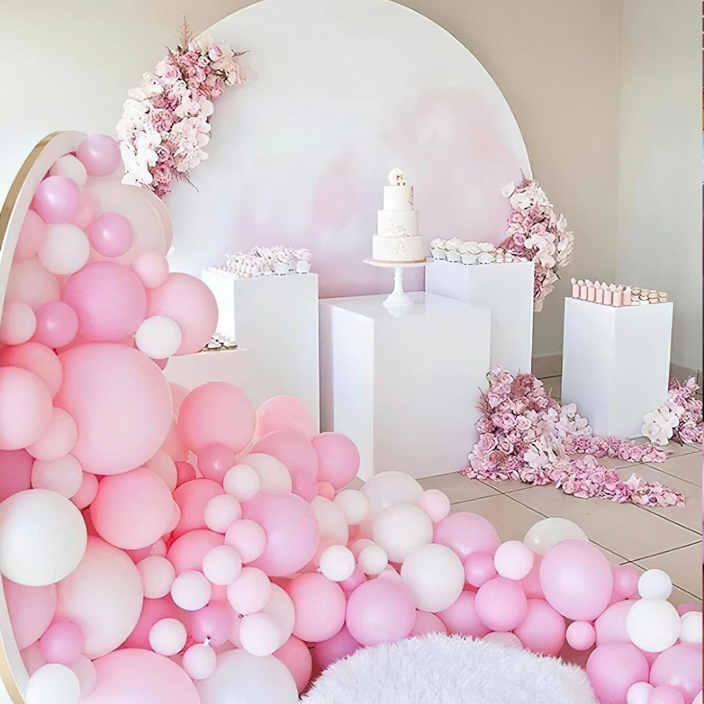 Light Pink Balloons 50 pcs 12 Inch Pastel Baby Pale Pink Latex Balloons