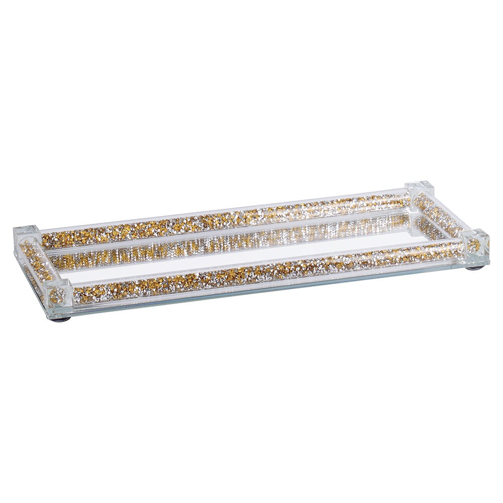Crystal Tray with Crushed Gemstones