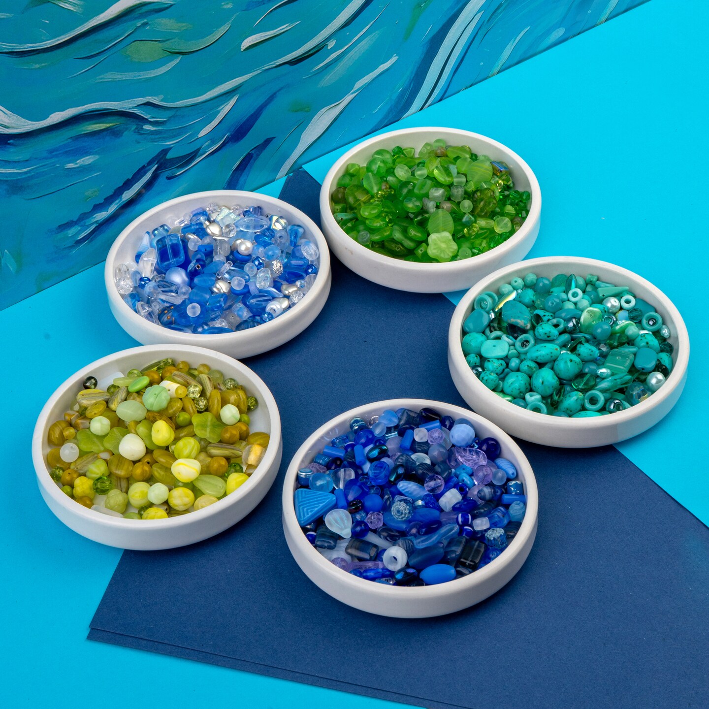 John Bead Mixed Czech Glass Beads Vial, 100g