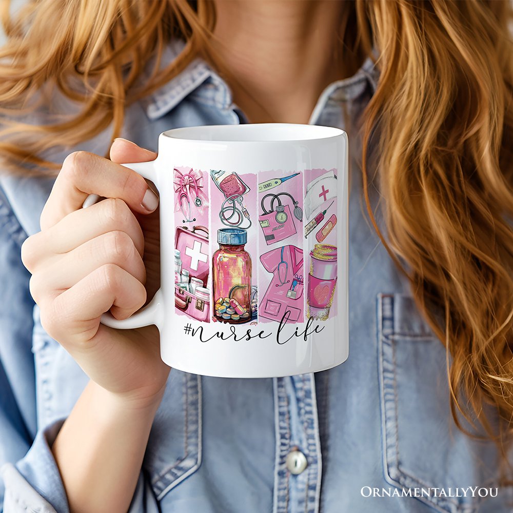 Nurse Life Mug, Coquette Medical Worker Appreciation Gift