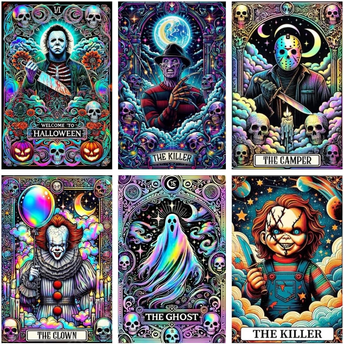 6 Pack Halloween Diamond Art Kits