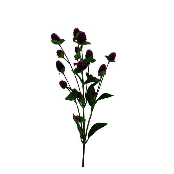 27'' Purple Artificial Globosa Spray - 7 Stems for Floral & Home Decor-63675PU