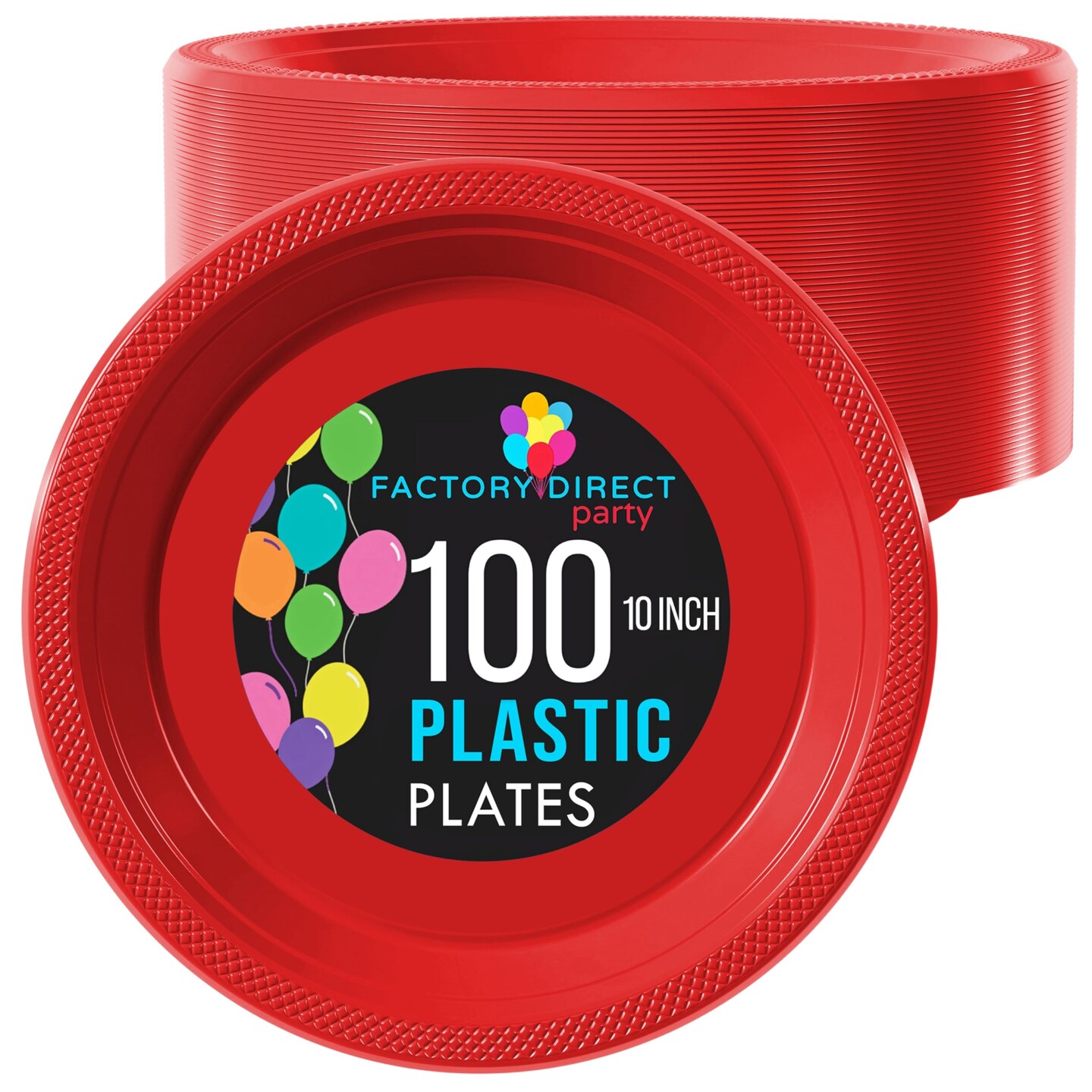 Party Solids Plastic Plates For Party Disposable Plates Heavy Duty Supplies 100 Pcs Plastic Dinnerware Sets Heavy Duty 350 GSM Disposable Dinnerware Set by Exquisite