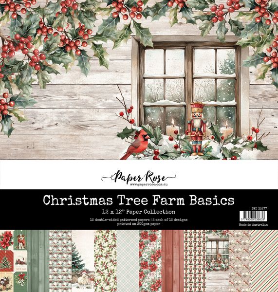 Paper Roses Nativity Tree Paper Rose Christmas Tree Farm Basics 12x12 Paper Collection 35277 ...