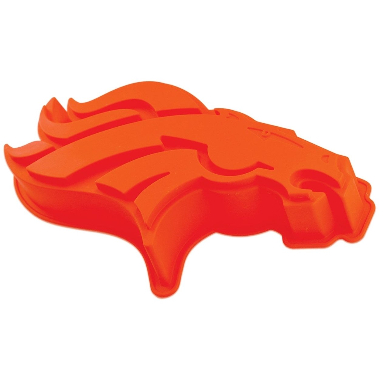 Denver Broncos Cake Pan Silicone Non-Stick Baking Mold Nfl Team Colors 14.5"