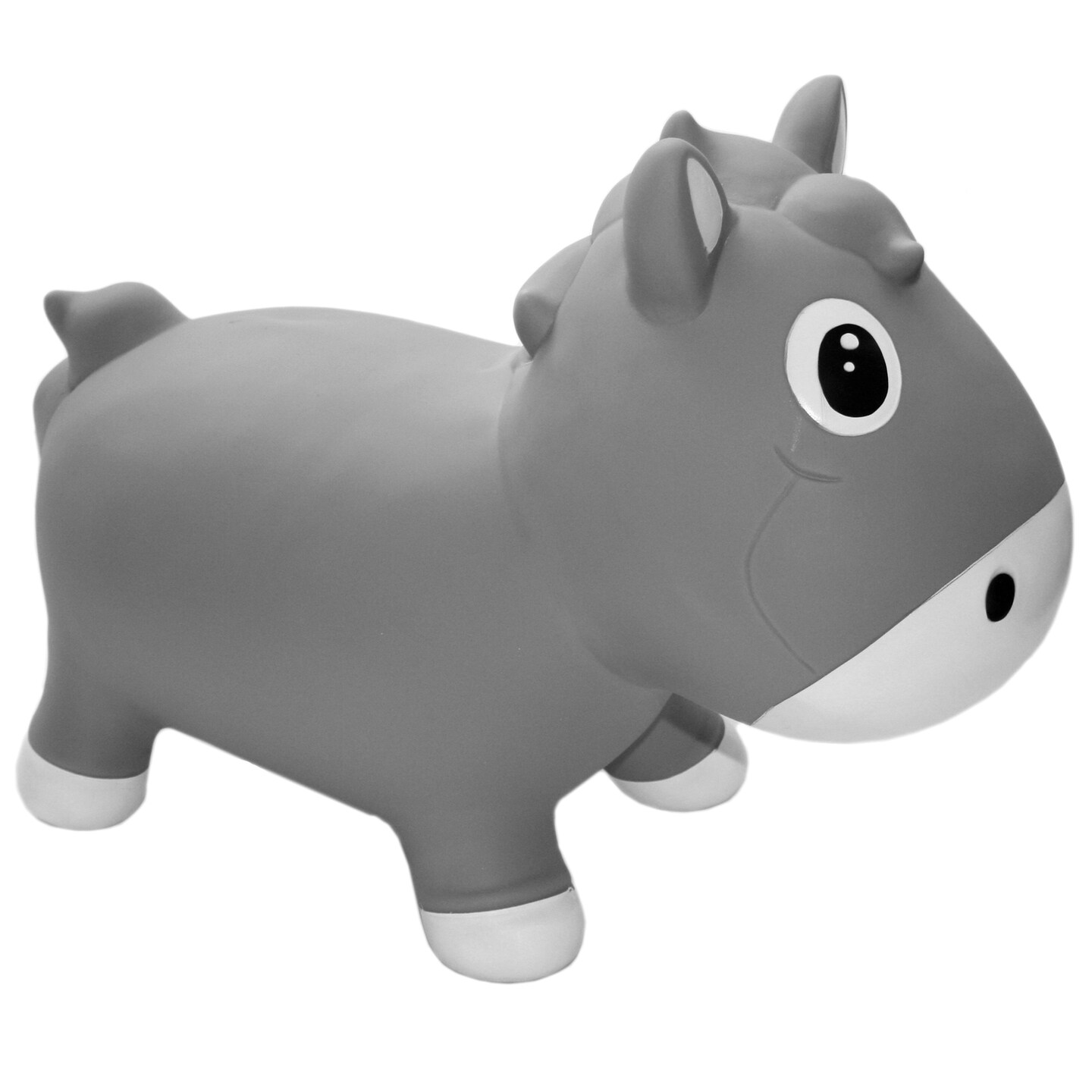 Pop It Up: Kidzzfarm Bouncing Horse: Junior - Grey - Inflatable Animal Hopper, Bouncing Toy &#x26; Air Pump, Indoor &#x26; Outdoor, Kids &#x26; Toddlers Ages 12mo+