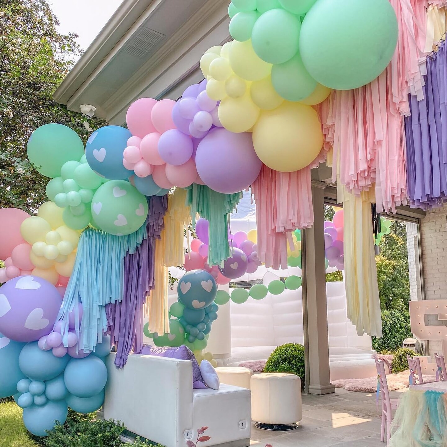 Pastel Balloons, 60 PCS Pastel Latex Balloons, 12 Inch Macaron Pink Blue Purple Green Yellow Orange Color Balloon Gold Confetti for Birthday Baby Shower Wedding Rainbow Pastel Party Decorations