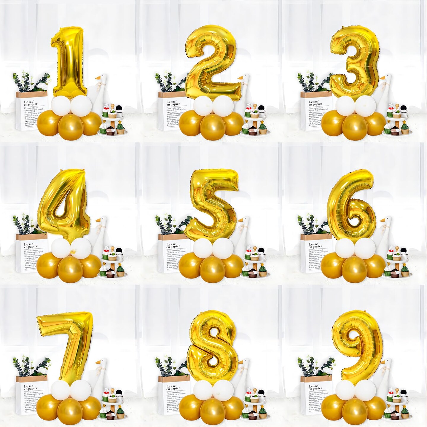 40 Inch Gold Number Balloons, Helium Mylar Foil Number Balloons for Birthday, Number 5 Balloon for 5st Birthday Decorations for Kids, Anniversary Party Decorations Supplies
