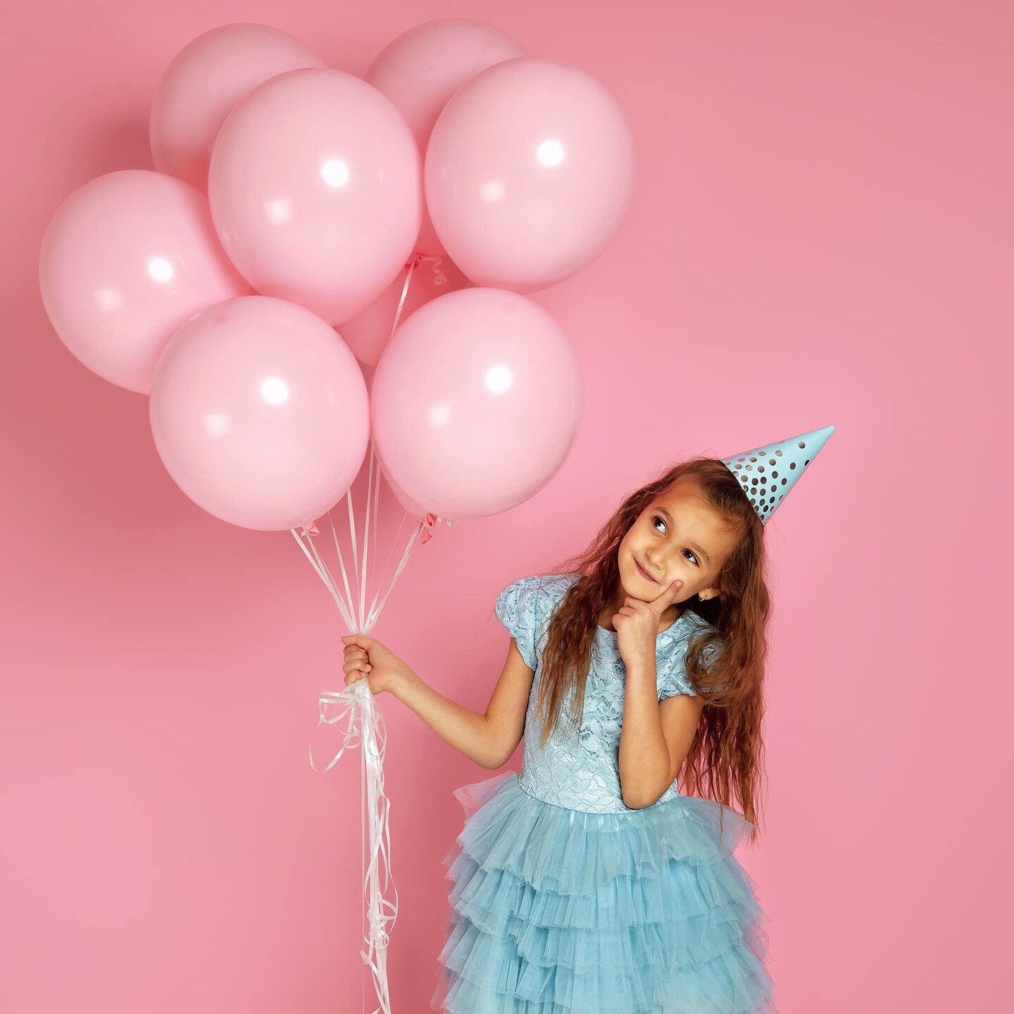 RUBFAC Pink Balloons 129pcs Pastel Pink Balloons Different Sizes 18 12 10 5 Inch Light Pink Balloons for Valentine&#x27;s Day Birthday Wedding Anniversary Baby Shower Garland Arch Party Decoration