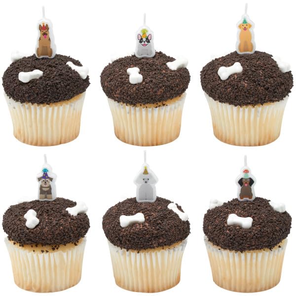 Bakery Crafts Birthday Party Puppy Dogs Shaped Cake Candles - 6 pc