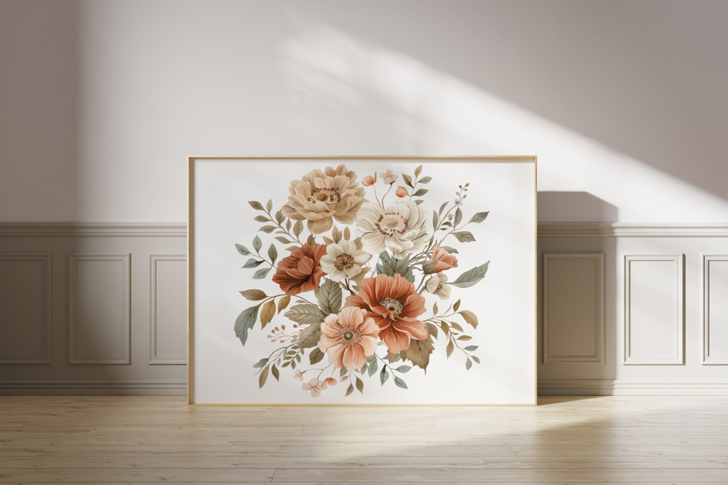 Vintage Wildflower Bouquet | Antique Floral House Wall Decor