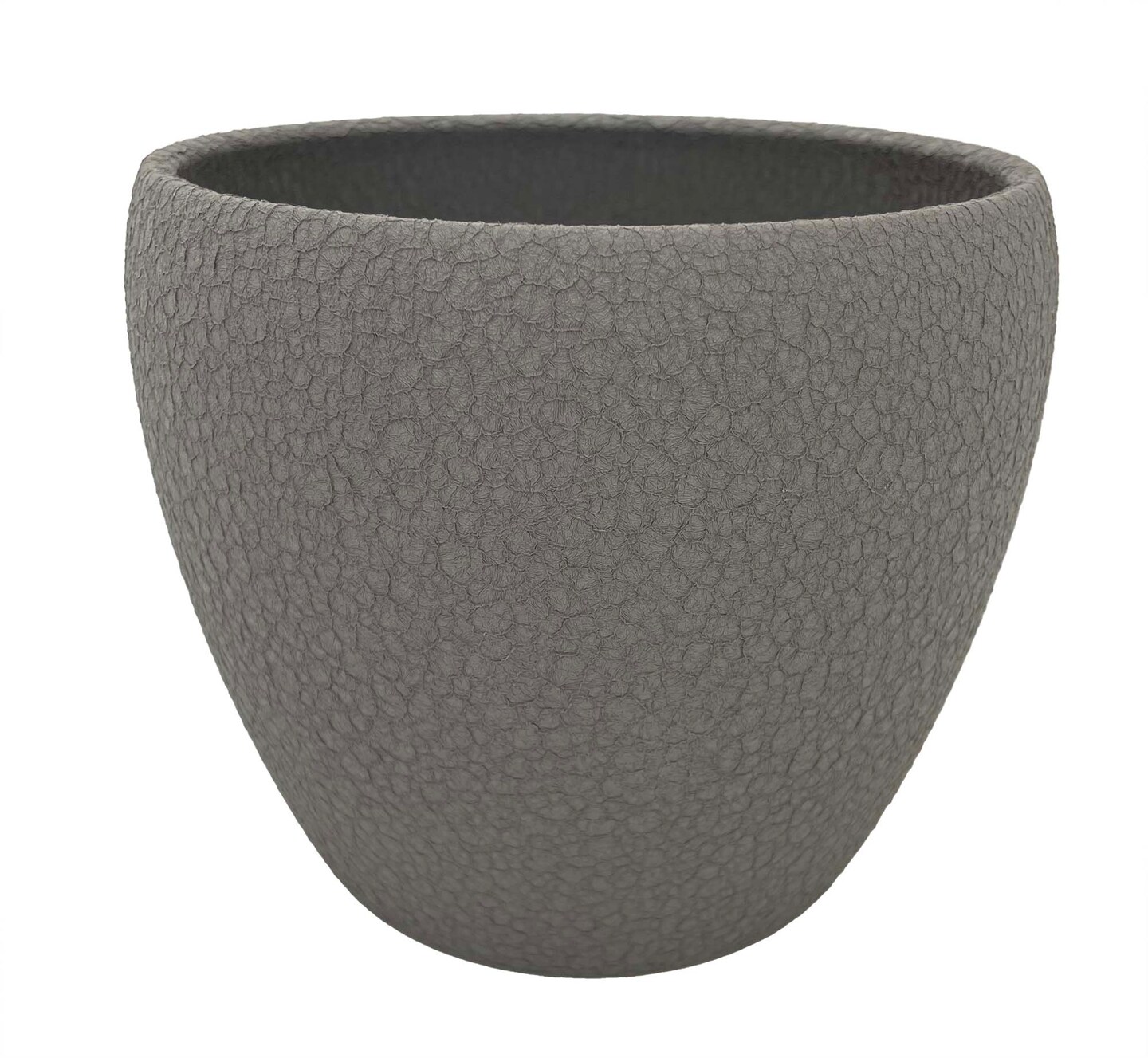 Grey Lizard Textured Round Ceramic Pot - 6&#x22; x 5.25&#x22;