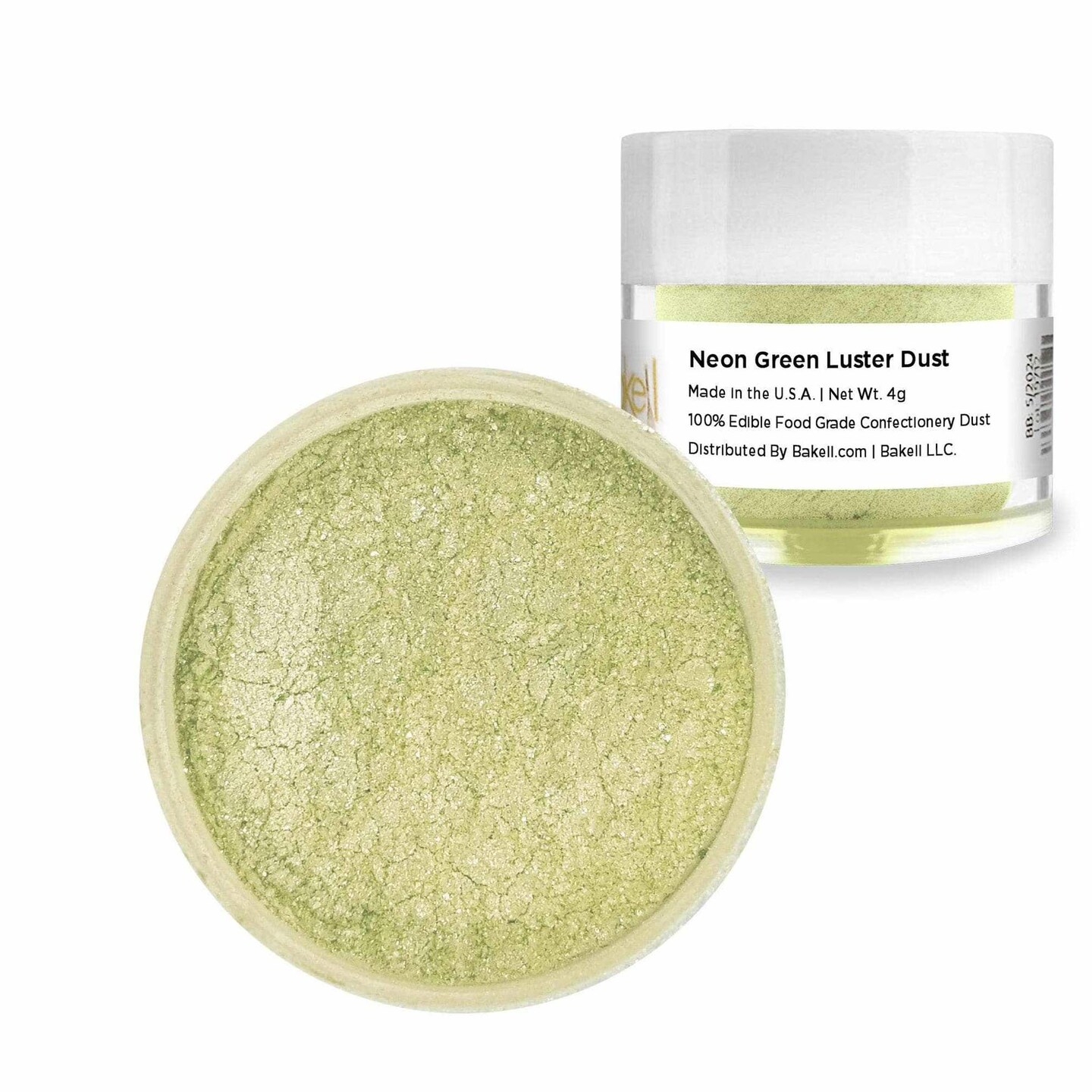 4 Gram Food Grade Luster Dust Neon Green Edible Shimmer Kosher for Cake Fondant Decoration