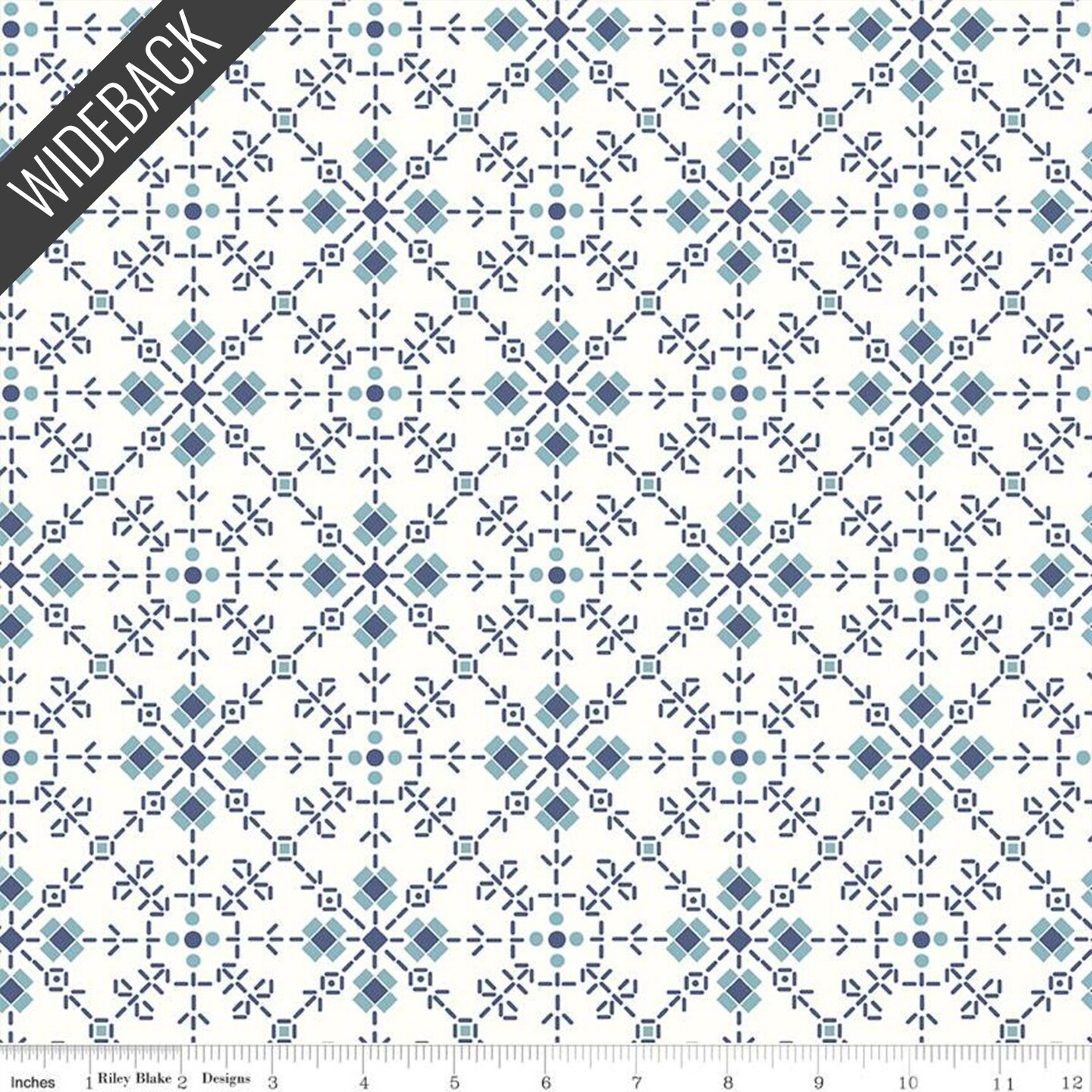 Homemade Wideback (108 Inch) in Denim (wb12040-denim) | Bee Plaids | Lori Holt | Riley Blake