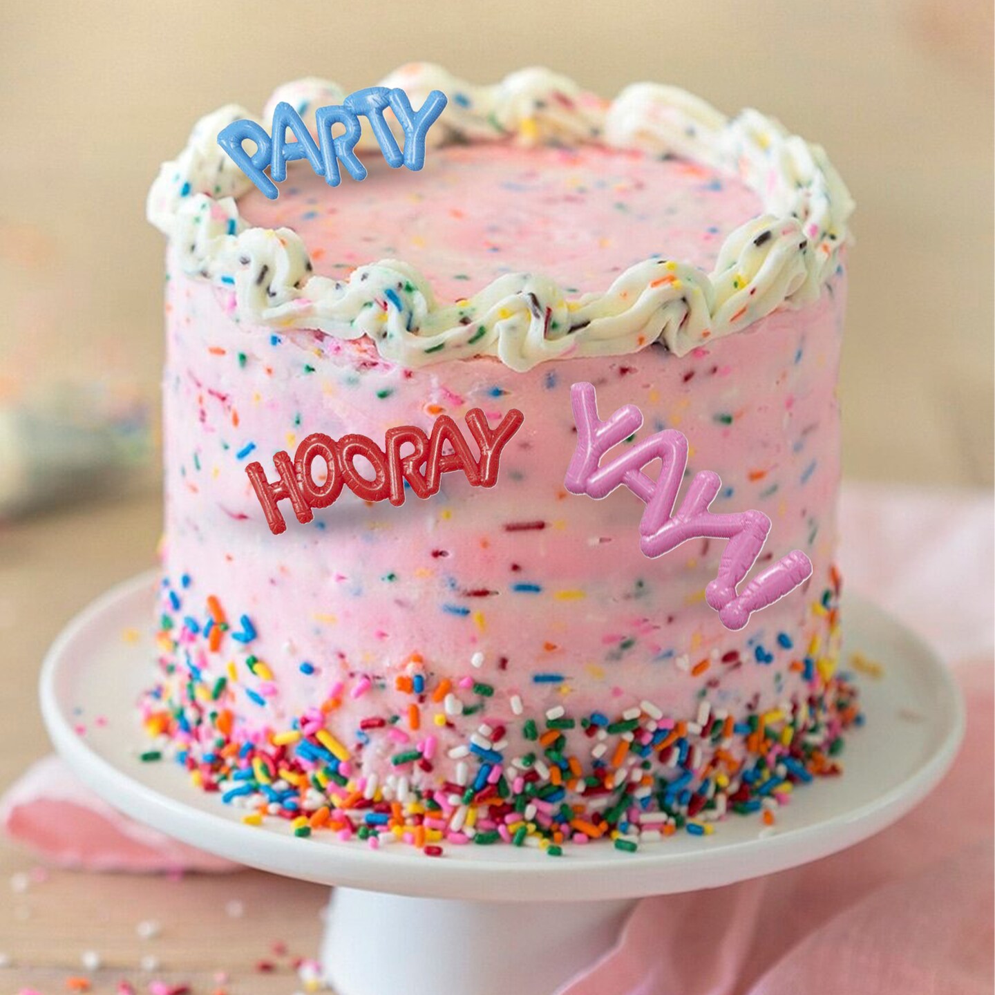 24 Count Balloon Cupcake Toppers for Birthday Party Colorful Celebration Decorations Plastic