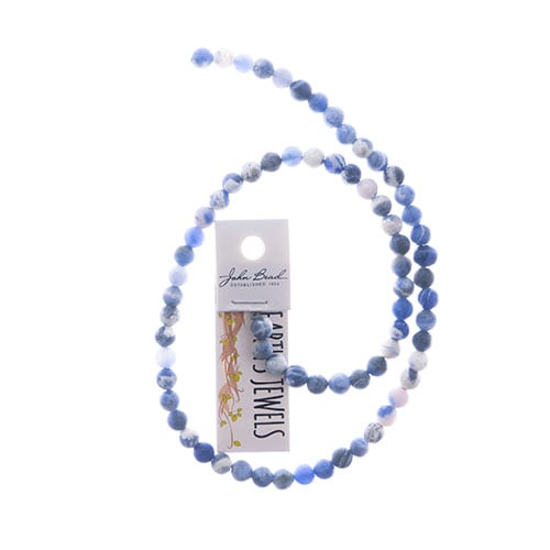John Bead Earth's Jewels 16in Semi-Precious Natural Stone Round Matte Bead Strand