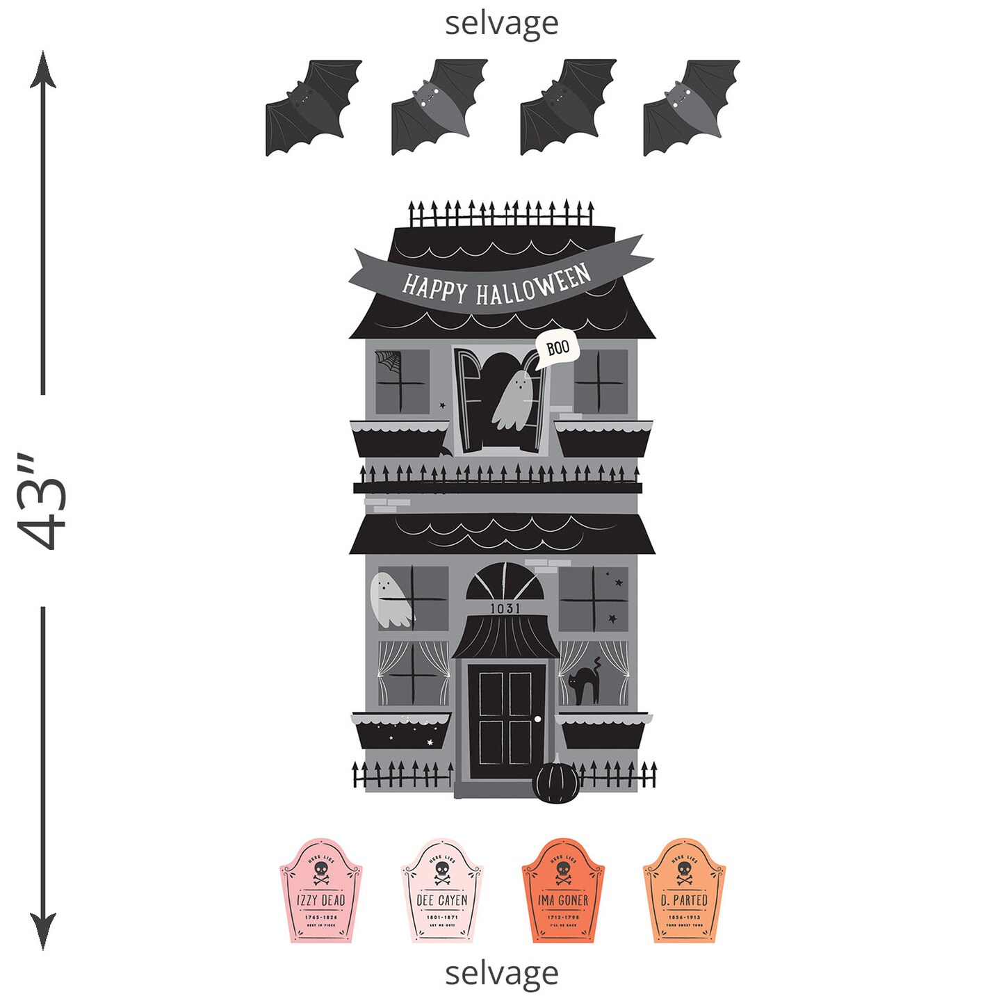 Happy Halloween Panel (p16038-panel) | Hey Pumpkin | My Mind&#x27;s Eye | Riley Blake