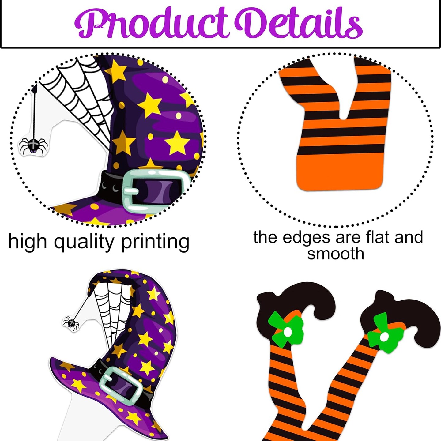 48pcs Witch Hat and Boot Cupcake Toppers Halloween Party
