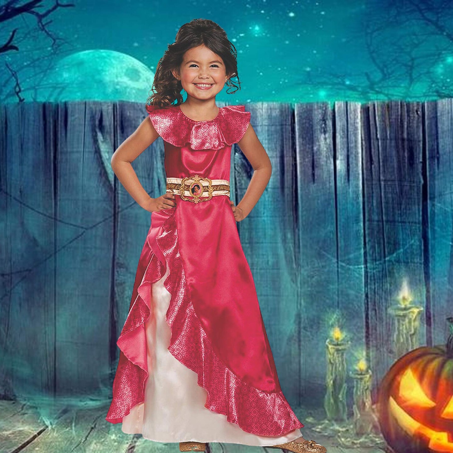 which disney princess wears a red and gold dress Girl's Elena Costume Halloween Dress, Size: Child Medium(7 - 8) Appliques Floral Homecoming Dress