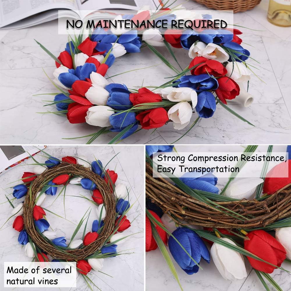 H&#x26;W American Flag Floral Wreath