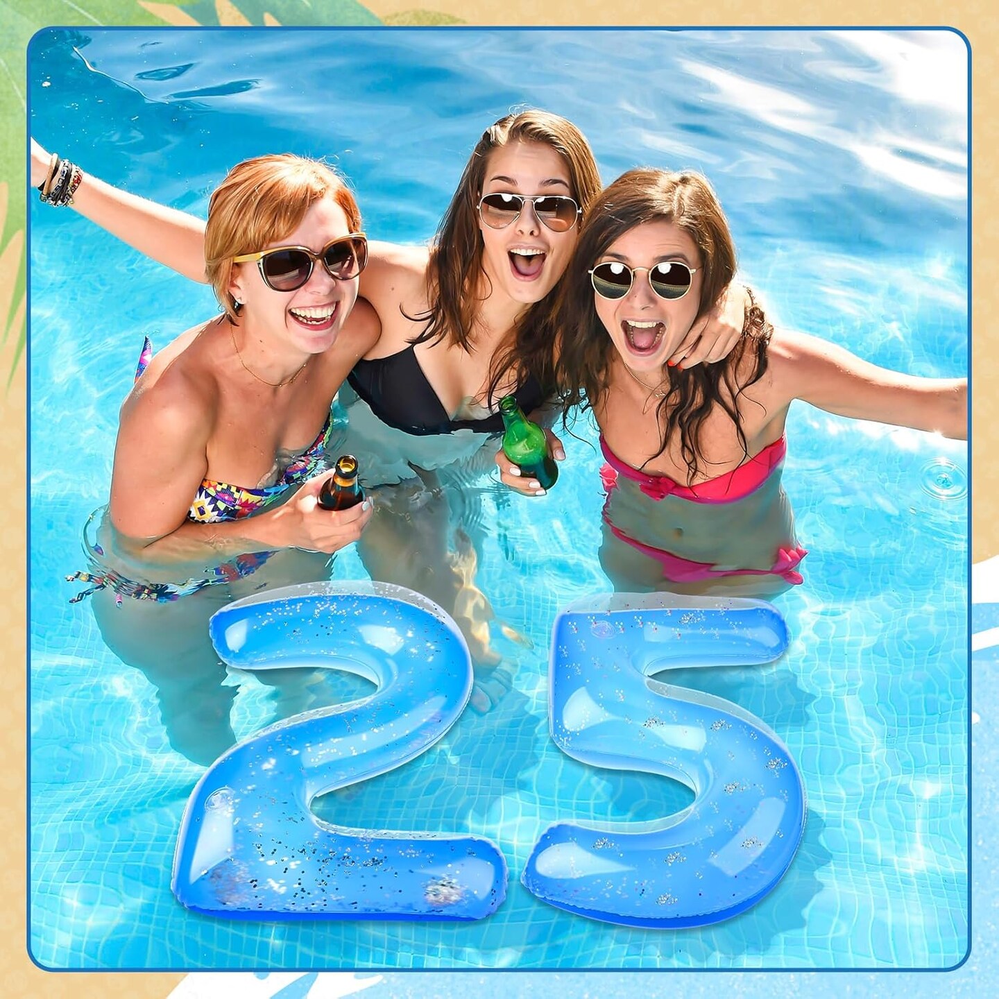 Inflatable Pool Floats Number, 20 Inch Blue Number 0-9 Giant Pool