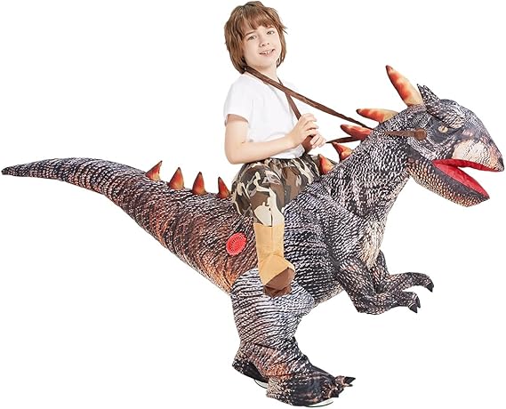 GOOSH Inflatable Dinosaur Halloween Costume Riding Stegosaurus for Kids and Adults