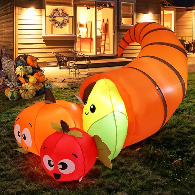 GOOSH 5.5 FT Long Thanksgiving Inflatables Fruit Combo with Built-in LEDs