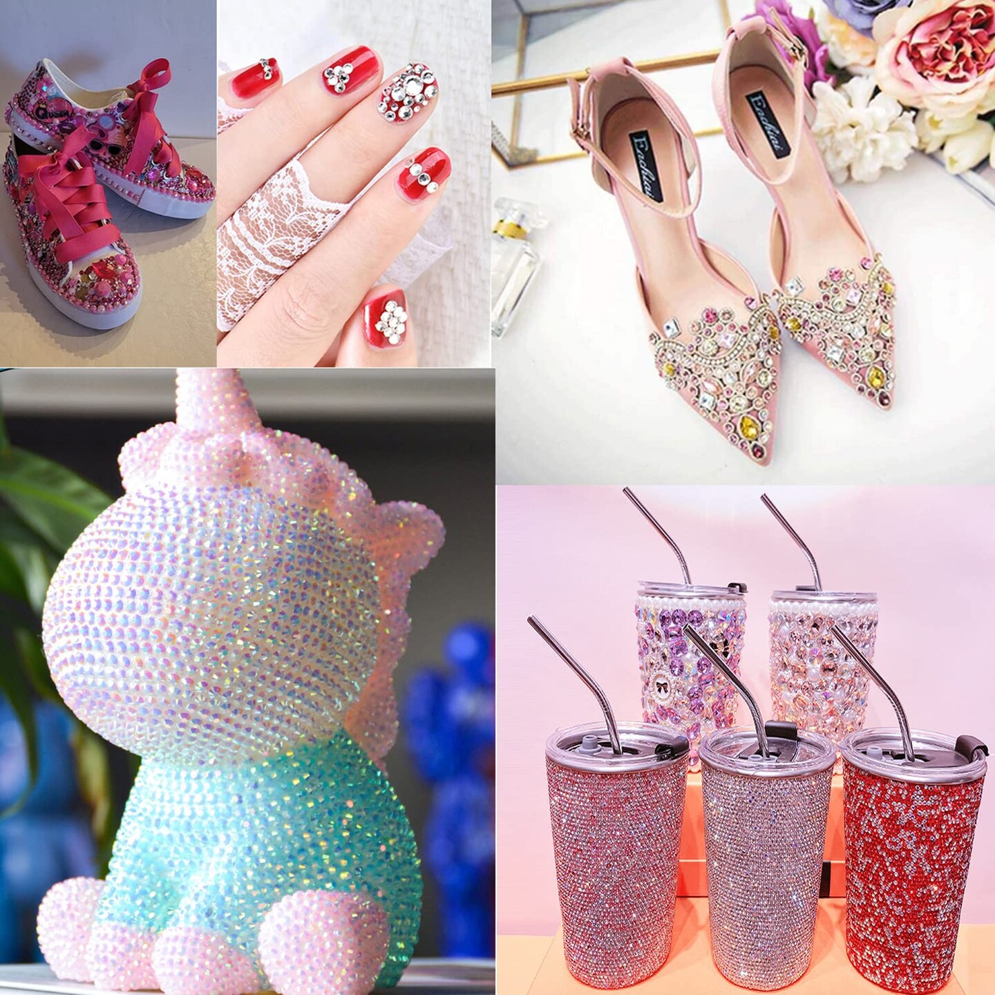 6500pcs+ Flatback Glass Hotfix Iron On Rhinestones Crystal for DIY Making with Tweezer & Picking Pen for Shoes, Clothes, Face Art, Bags, Manicure (2+20Multi-Colors,3&5-Sizes,2&20-colors)
