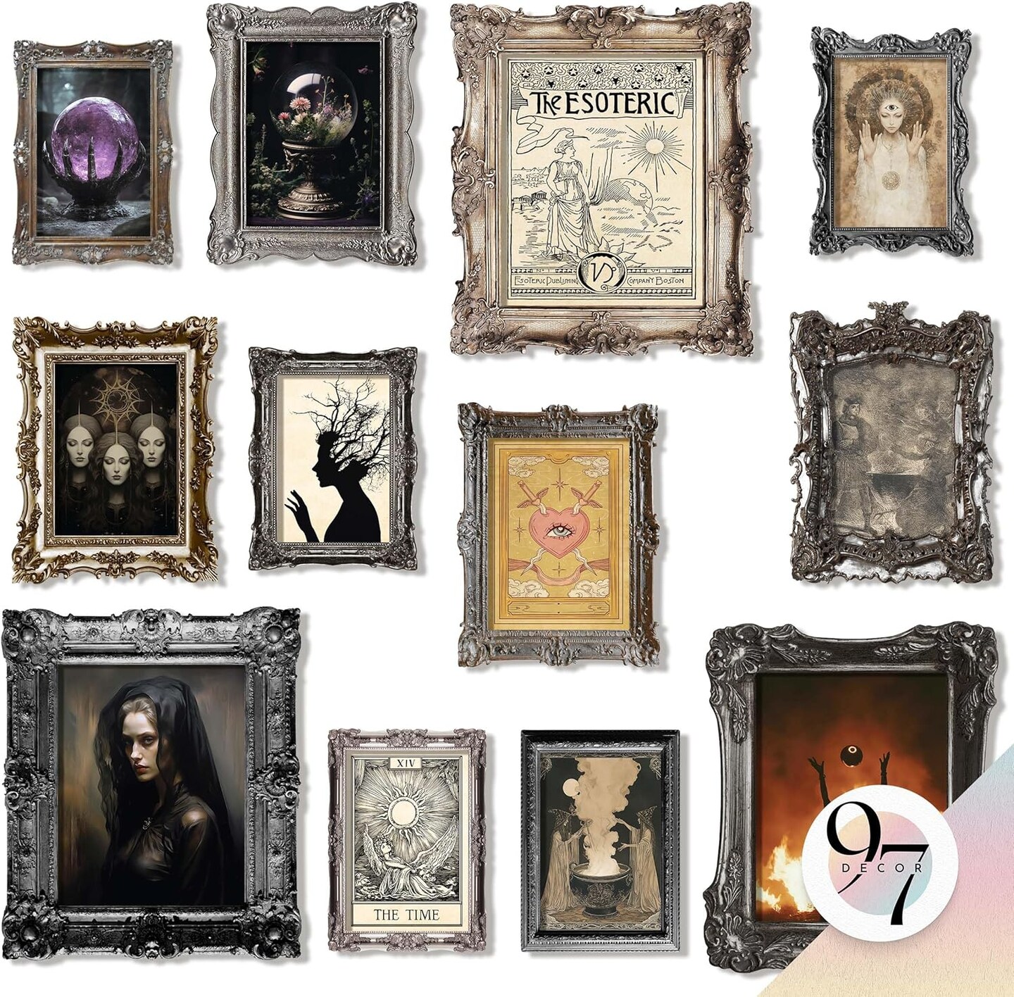 97 Decor Witchy Room Decor Aesthetic – Vintage Gothic Halloween Wall Art Prints, Creepy Dark Witch Posters, Unframed