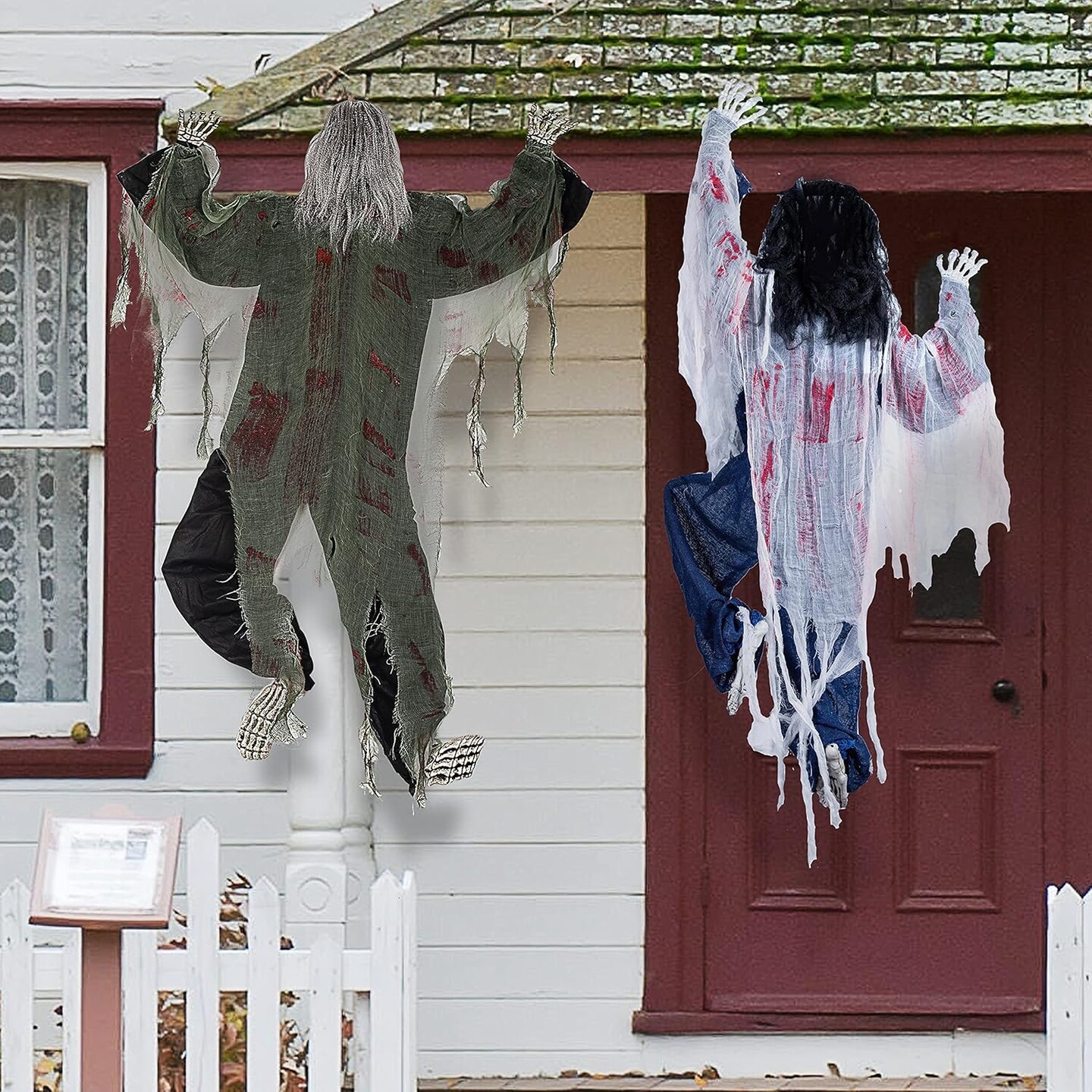 2 Pack 47&#x22; Halloween Climbing Zombies Wall Decoration